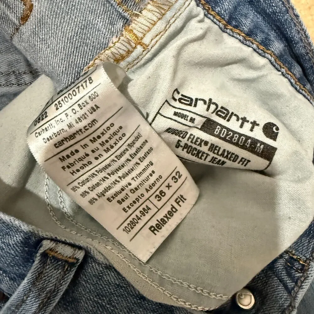 Carhartt Men's 36x32 Rugged Flex Relaxed Fit 5-Pocket Jeans Straight Leg - Picture 7 of 7